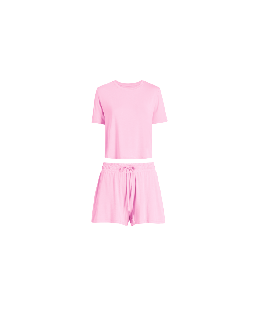 Women's Pajama Shorts Set | Bubblegum Pink - nuuds