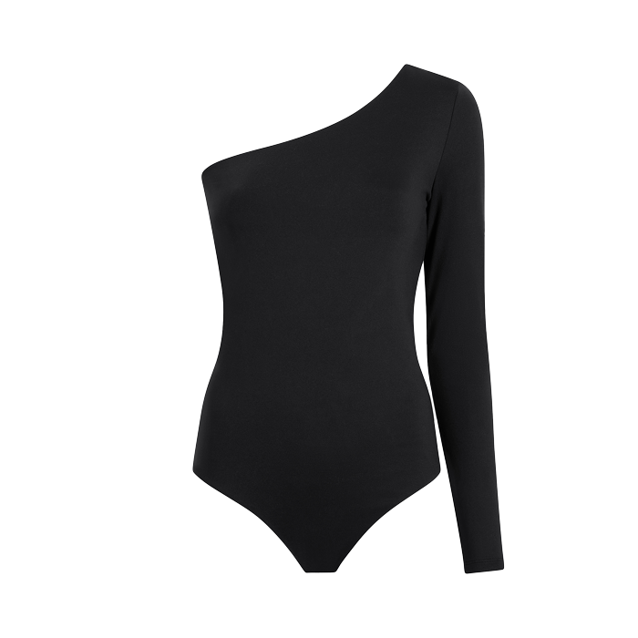 One Shoulder Bodysuit | Black - nuuds