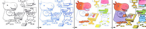 Richard Scarry illustration process