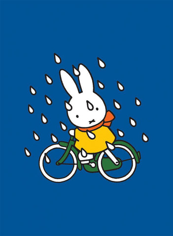 Miffy cycling in rain print