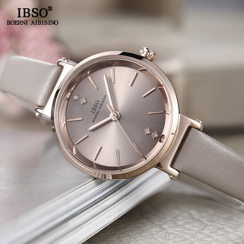 IBSO 8 MM Ultra-Thin Luxury Wrist Watches For Women