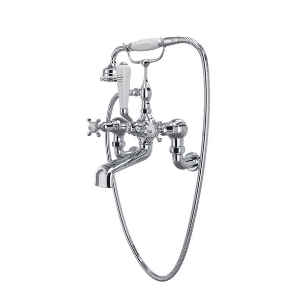 Perrin & Rowe Edwardian Exposed Wall Mount Tub Filler With Handshower