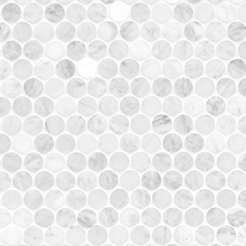 MSI Surfaces Tile Carrara White Round Pattern Honed MSI Surfaces
