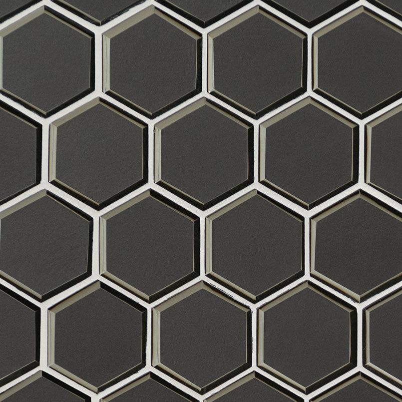 MSI Surfaces Tile Metallic Gray Beveled 3" Hexagon MSI Surfaces