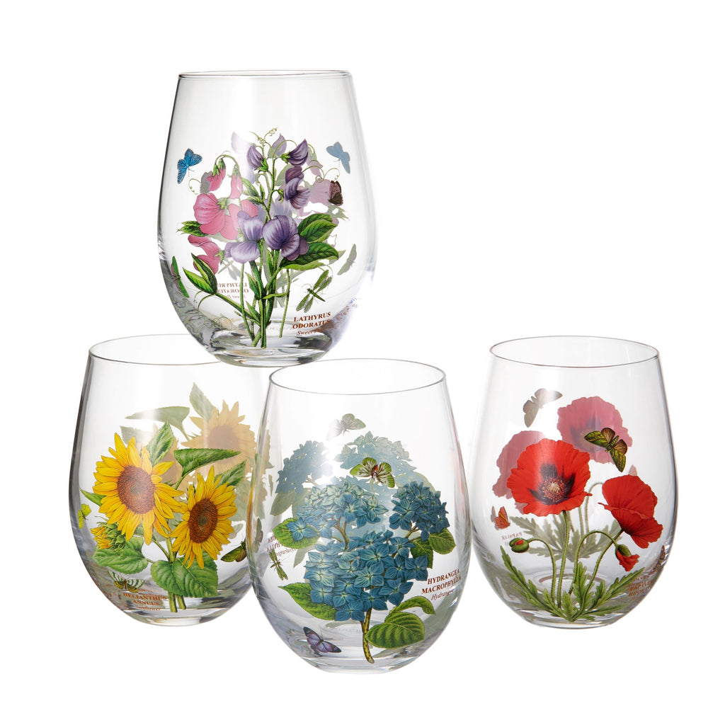 Hydrangea Stemless Wine Glass, Sold Separately