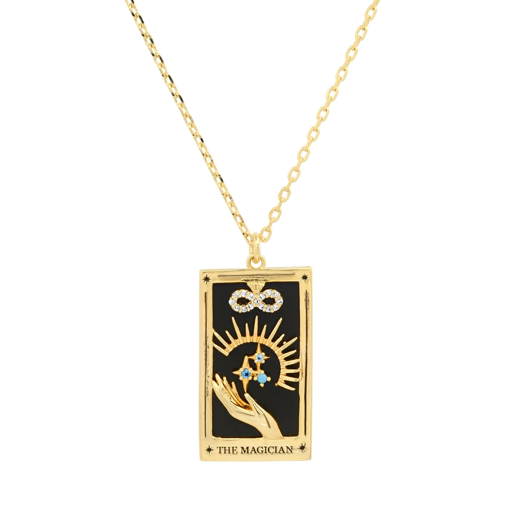 NEA Tarot Card Spiritual Necklace, Gold Zodiac Meditation Charm Pendan –  Hayland Living™