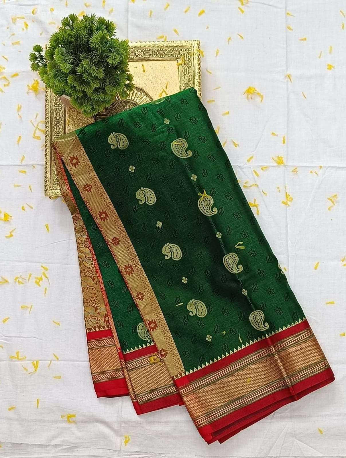 Shop Green Semi Silk Paithani Saree | Paithanistore