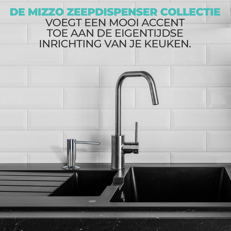 pastel Uit gemakkelijk Mizzo Zeepdispenser 300ML - Zeeppompje Zwart - Inbouw Keukenblad - Zwa -  Dwarfs.com