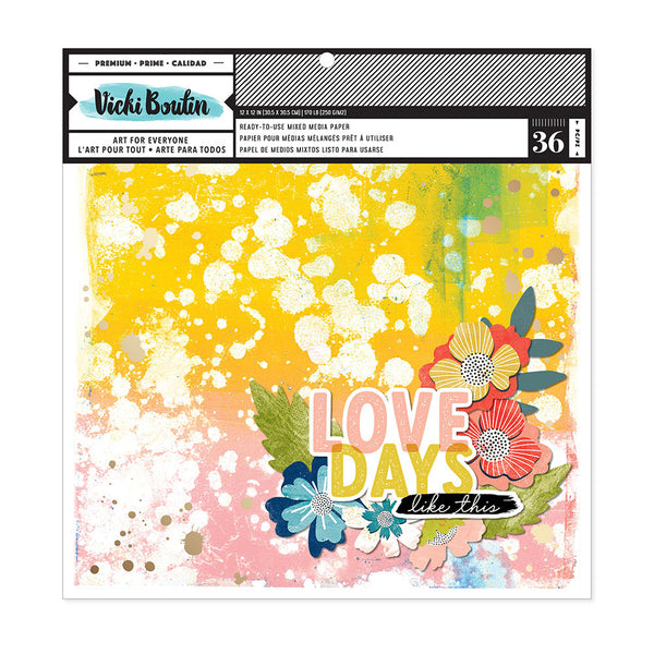 Vicki Boutin Sweet Rush Double-Sided Cardstock 12X12-Rainbow Swirl -  718813911054