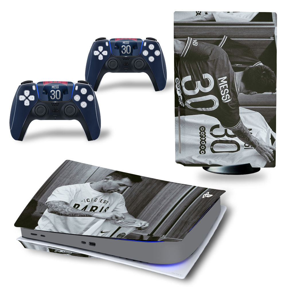 Custom Messi PSG Design for PS5 Disk and Digital Protector Skin