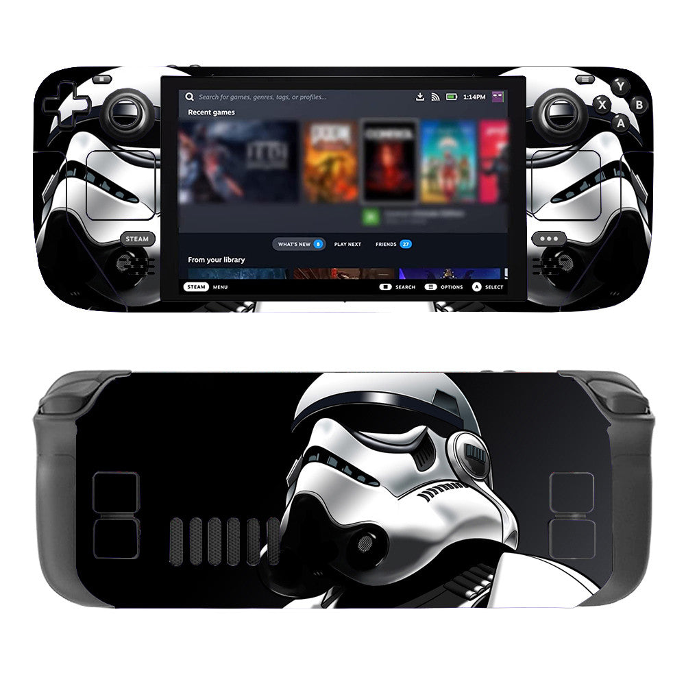 Durable and Galactic Steam Deck Protective Skin featuring Stormtrooper Artwork