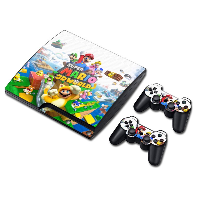  Mario Protector Skin Decal Sticker for Xbox 360 Slim (1 piece  for the game console & 2 pieces for 2 controllers) : Video Games