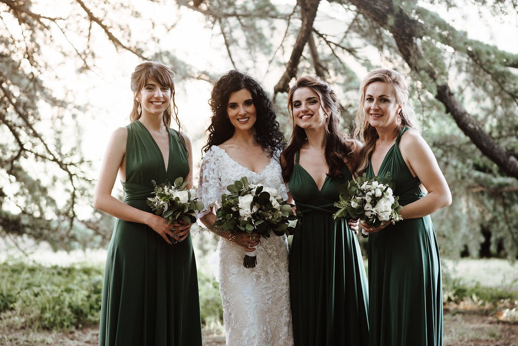 green dress bridesmaids