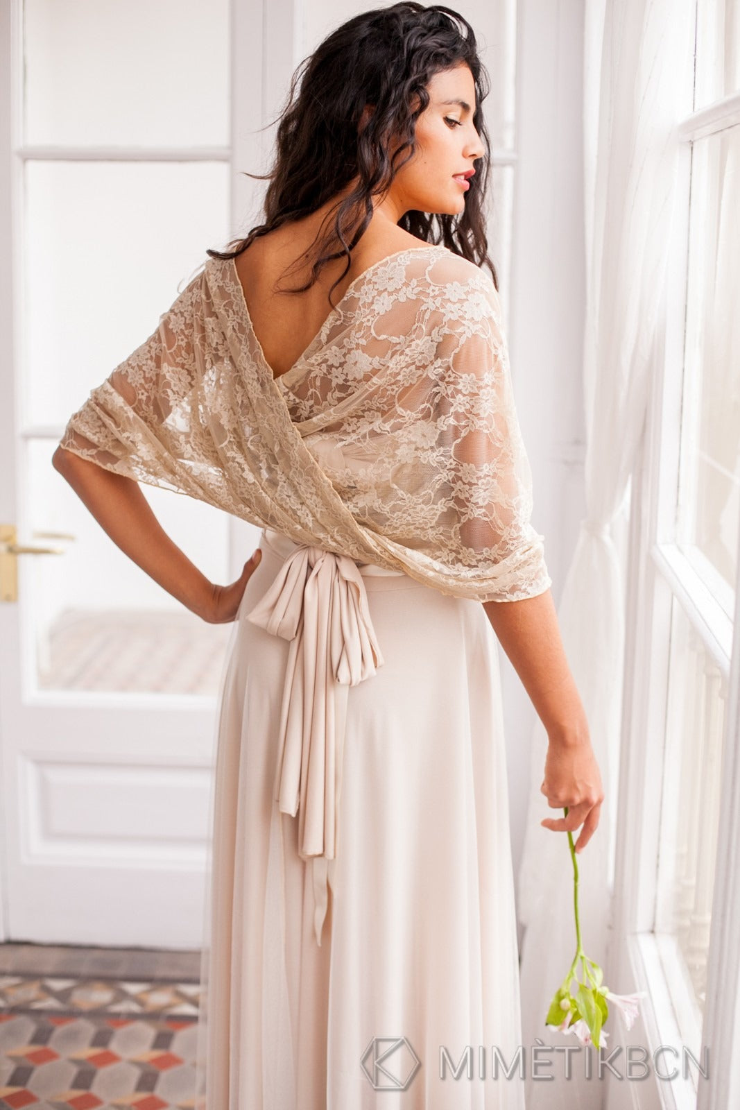 Bohemian Bridal Gold Lace Shawl