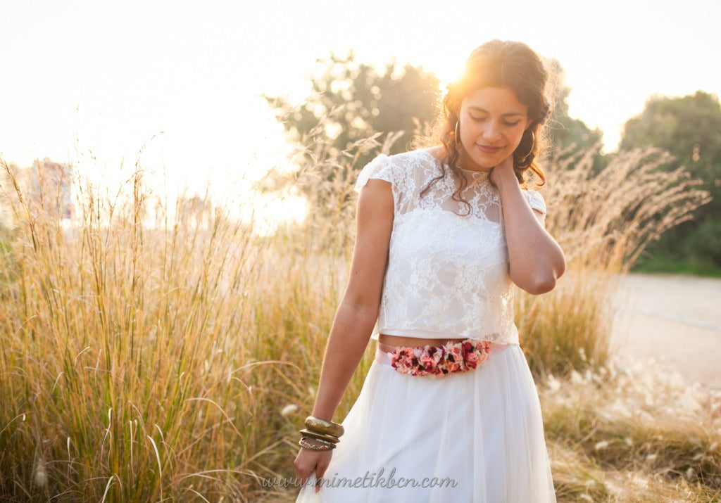 lace bridal crop top