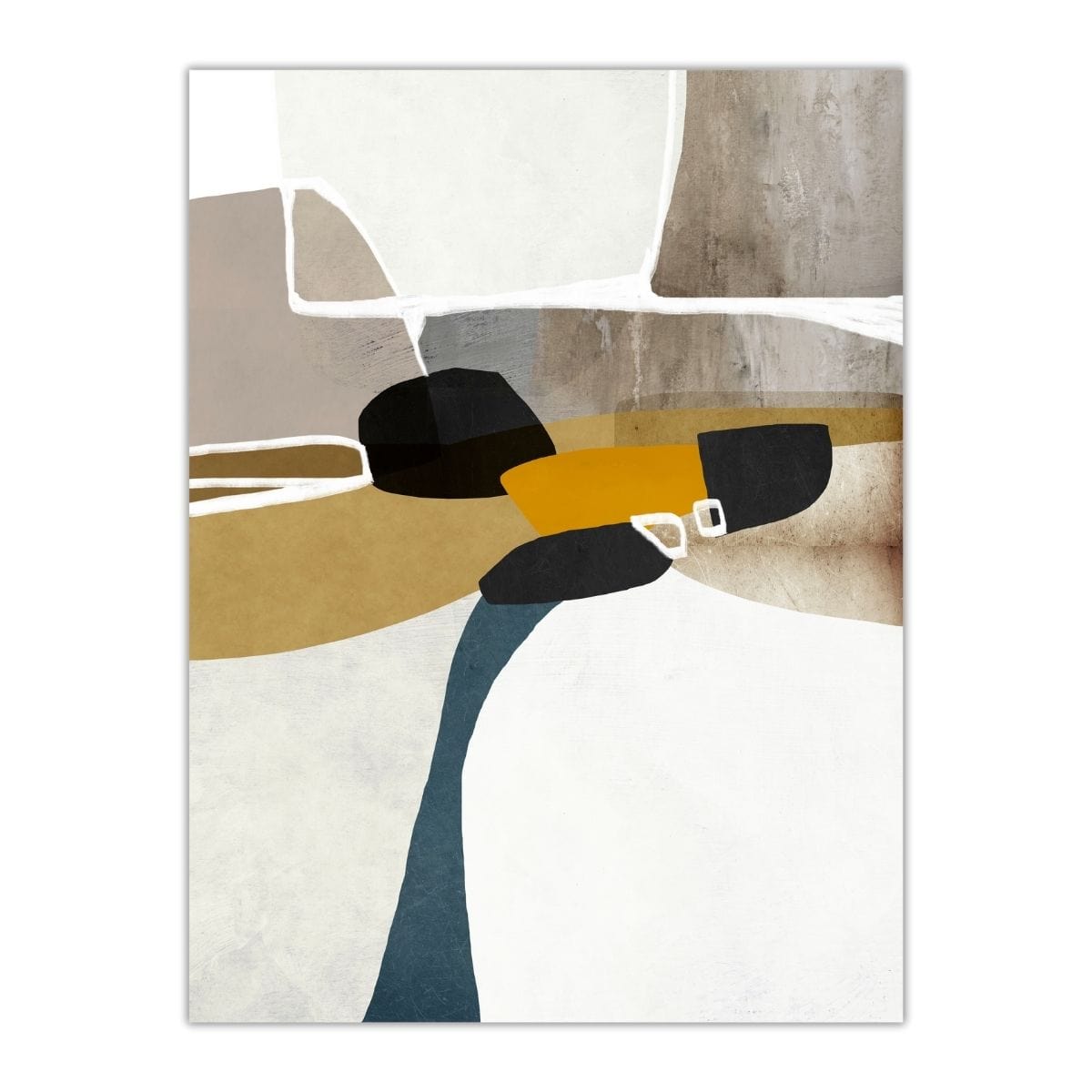 Perspectives in Neutral Abstract Art Print