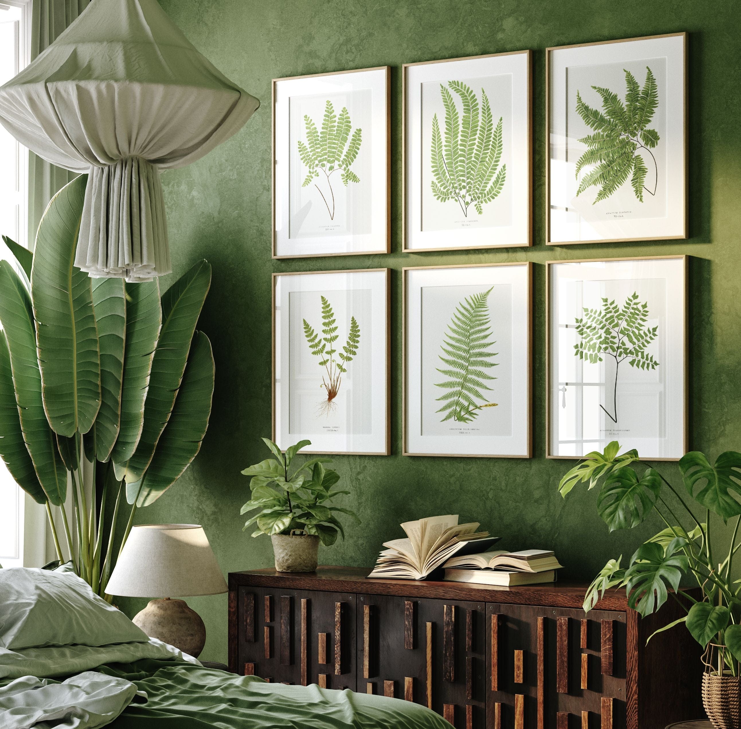 Set of 6 Vintage Fern Art Prints