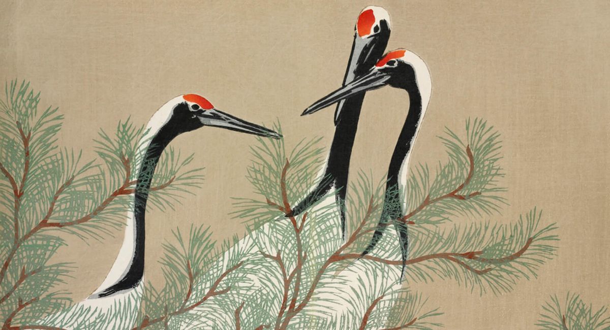 Japanese Red-Crowned Crane Wall Art Print