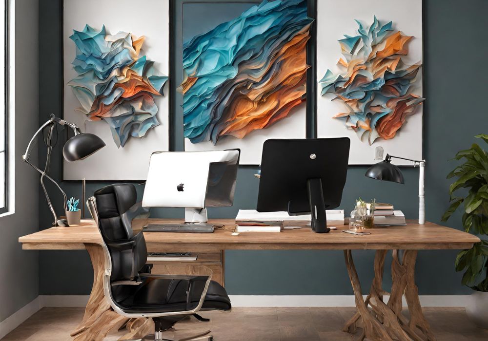 3d art in an office setting