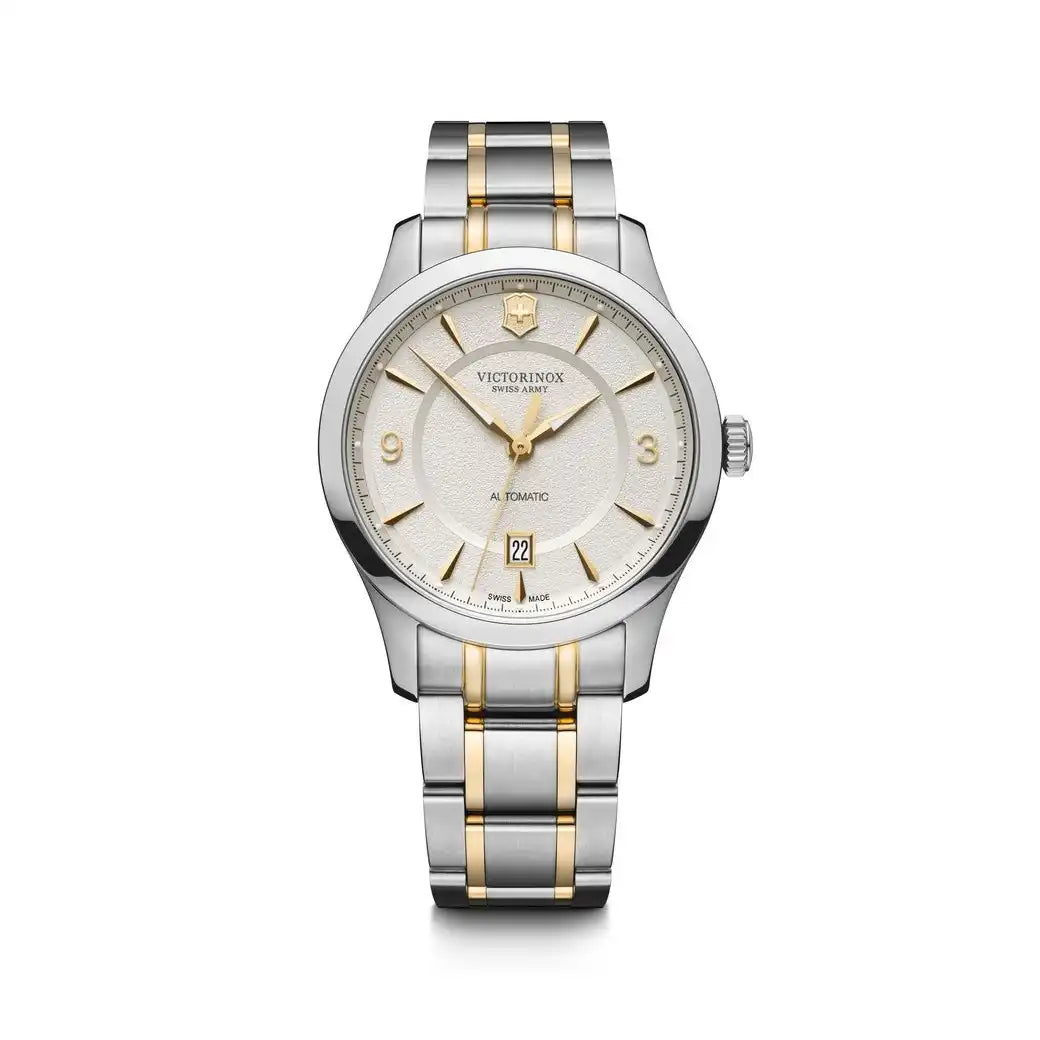 Victorinox Swiss Army241874 Alliance Mecha 40m Cream Dial Two Tone Bracelet Mens Watch