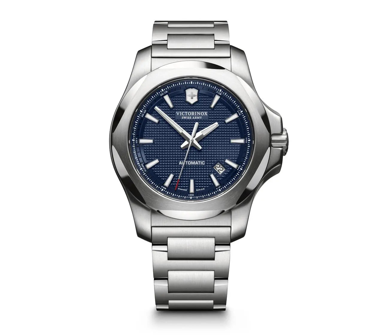 Victorinox Swiss Army 241835 I.N.O.X Mechanical Blue Dial Silver Bracelet Mens Watch