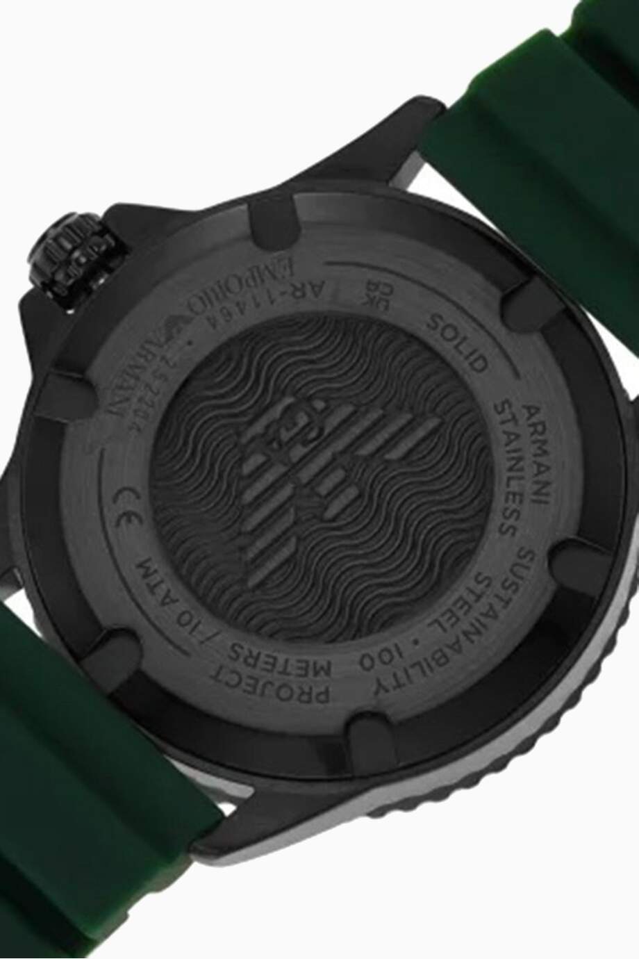 Emporio Armani AR11464 Black Dial Green Silicone Strap Men's Watch –  mzwatcheslk