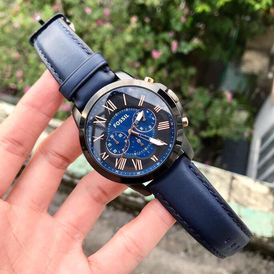 fossil blue leather strap