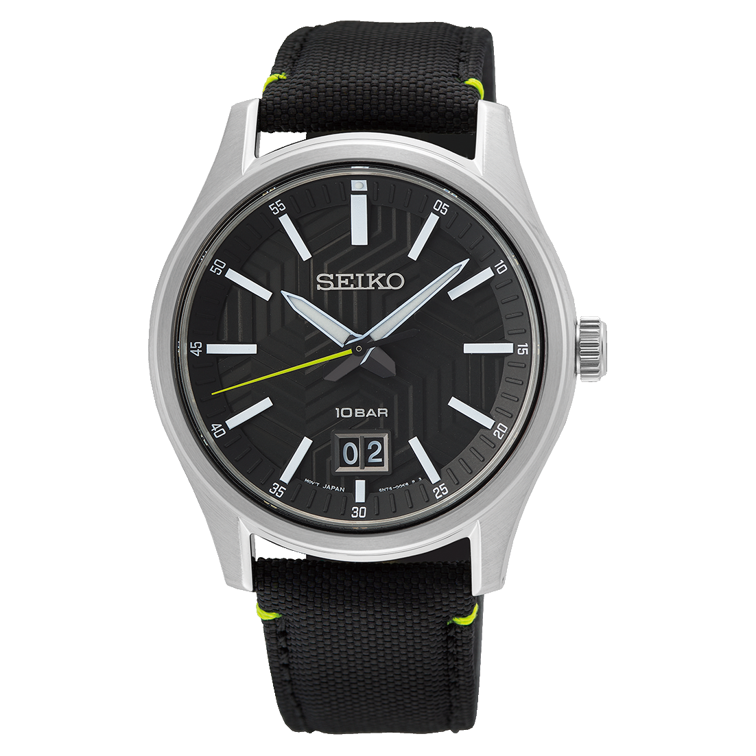 Seiko SUR517P1 Black Dial Green Second Hand Sapphire crystal Men's Wat –  mzwatcheslk