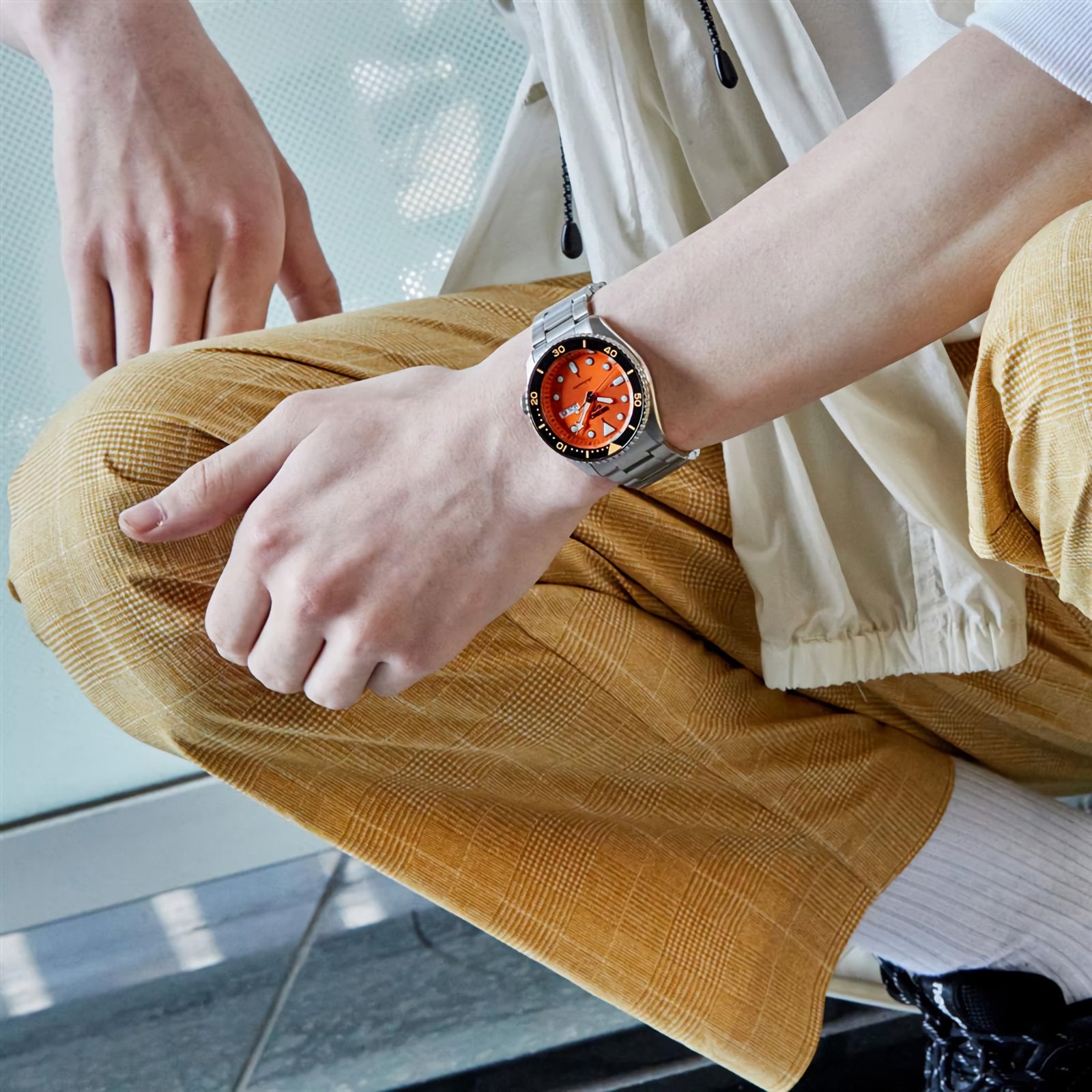 Seiko 5 Sport SRPD59K1 Automatic Orange Dial Men's Watch – mzwatcheslk