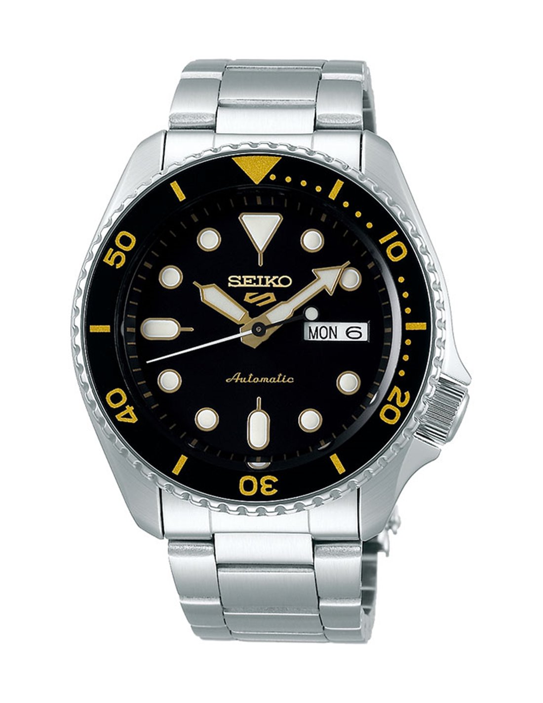 Seiko 5 Sport SRPD57K1 Automatic Black & Gold Dial Men's Watch – mzwatcheslk