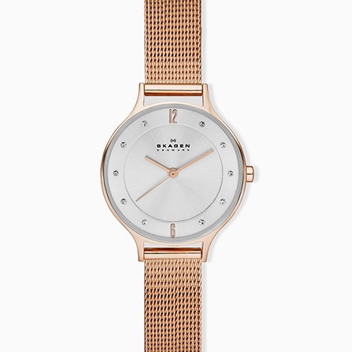 Anita Lille Rose Gold-Tone Steel Mesh Watch SKW2151 - Skagen