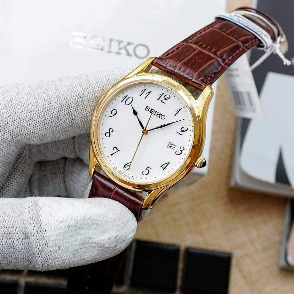 Seiko Quartz Leather SUR306P1 Sapphire Crystal Analog Men's Watch –  mzwatcheslk