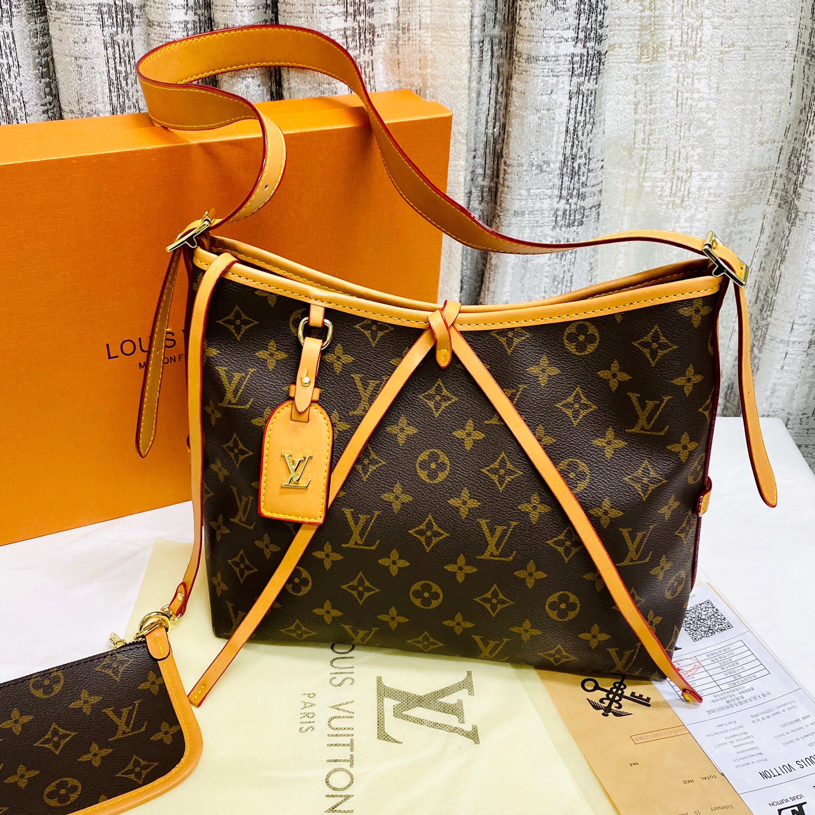 LV Louis Vuitton Fashion Women Tote Bag Shoulder Bag Crossbody Bag Wallet Two Piece Set