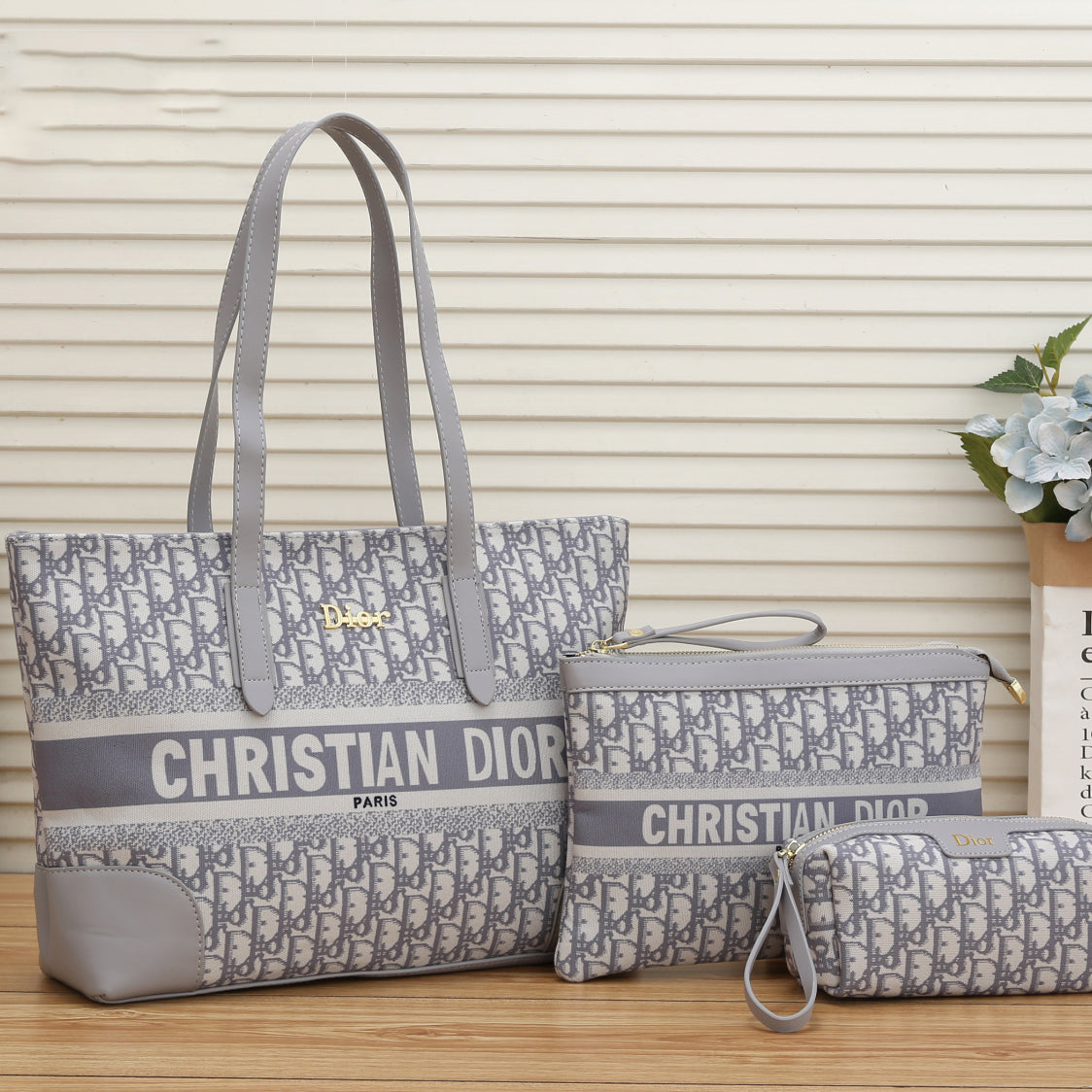 Christian Dior Fashion Women's shoulder bag shopping bag handbag purse three piece cosmetic bag