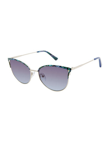 Silver/Blue Metal Sunglasses