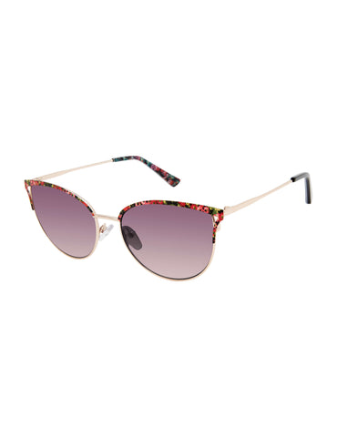 Gold-Tone/Pink Metal Sunglasses