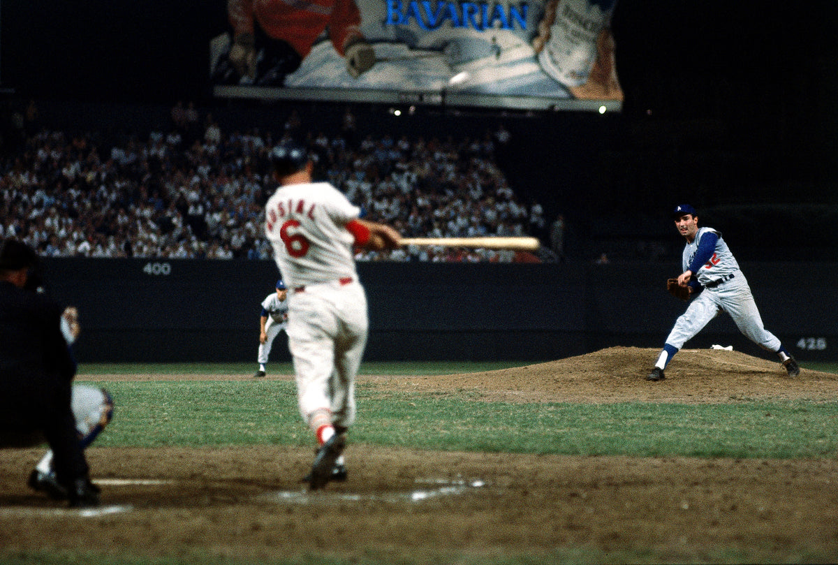 Sandy Koufax pitching to Willie Mays at - Baseball In Pics