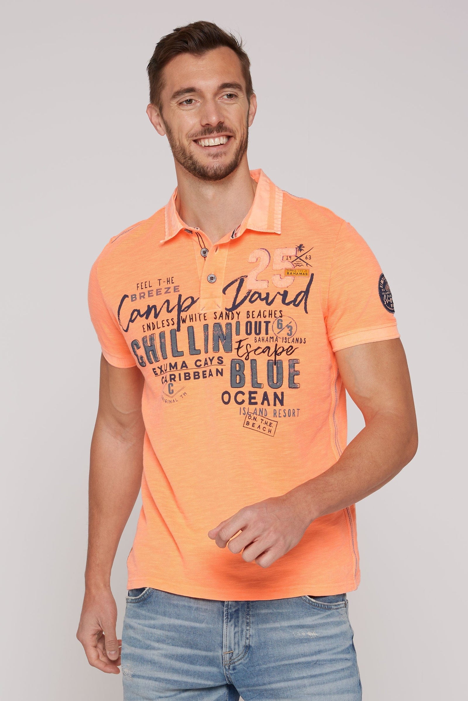 Camp David Poloshirt Beach Life, short sleeves, Cool Mint - Stateshop  Fashion