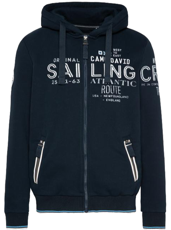 Soccx Structured hooded sweat jacket with logo tapes, dark blue - Stateshop  Fashion