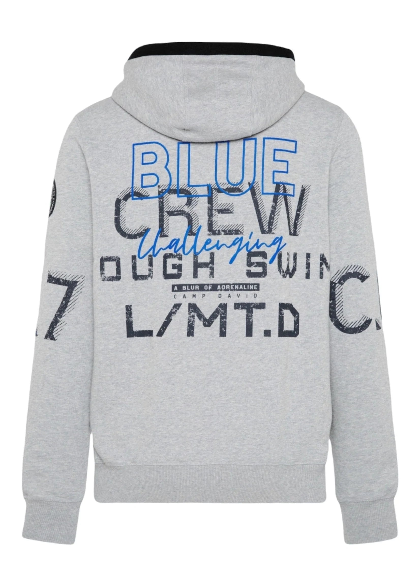 Camp David Hoodie sweatshirt with with rubber logo print - Stateshop Fashion