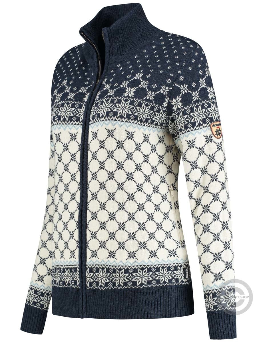 Reisbureau Gedwongen mild Kama Womens knitted cardigan Windstopper®, darkblue - Stateshop Fashion