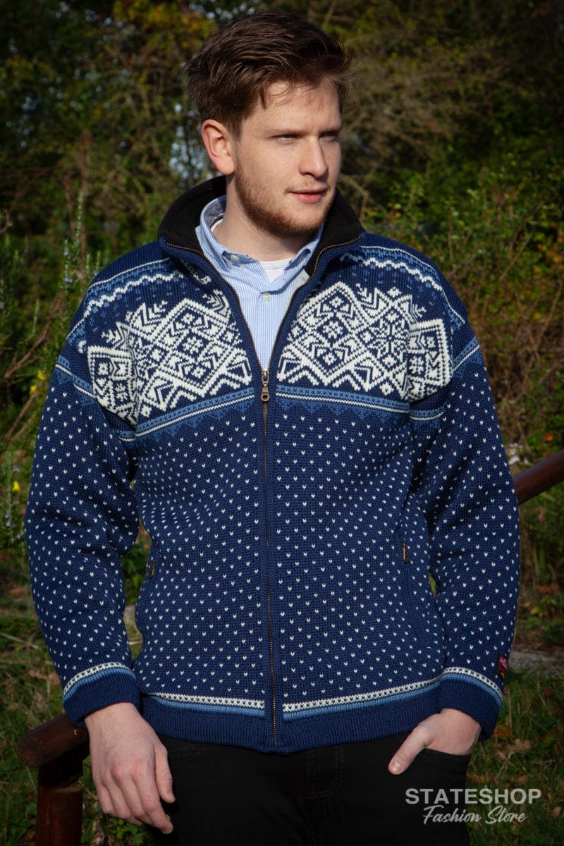 Huis toenemen Occlusie Norfinde Noors vest-windstopper - 100% zuivere wol - blauw - Stateshop  Fashion