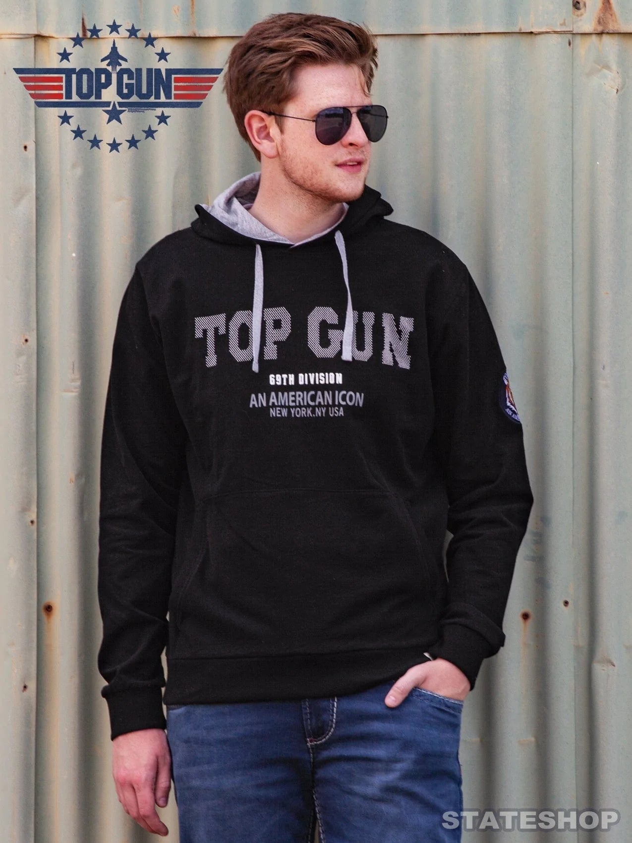 Stateshop jacket darkblueTop Gun patches, sweat Fashion Hoodie - with