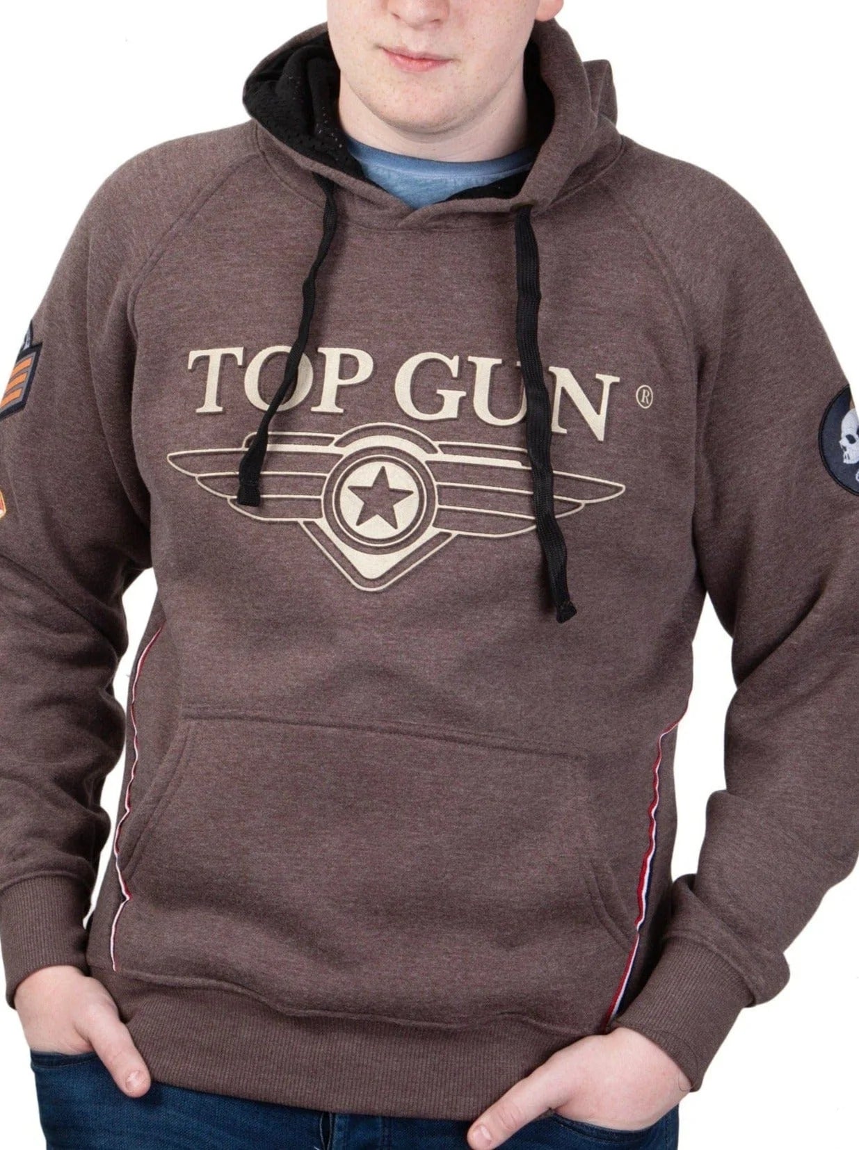 Hoodie sweat jacket with patches, darkblueTop Gun - Stateshop Fashion