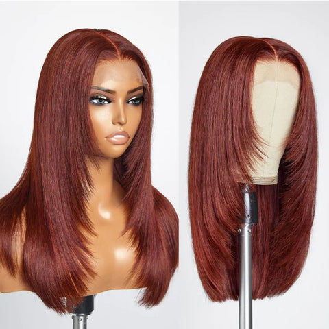 #33 Reddish Brown Color Layered Cut Wig