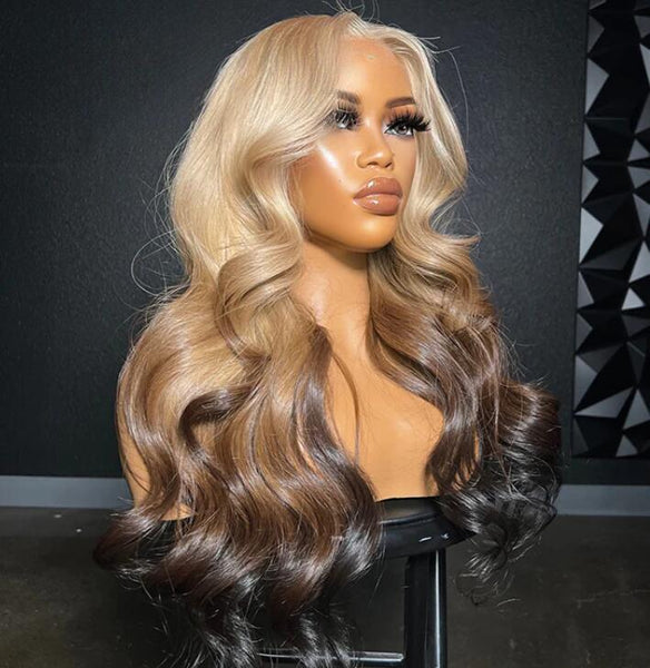 blonde brown ombre hair wig