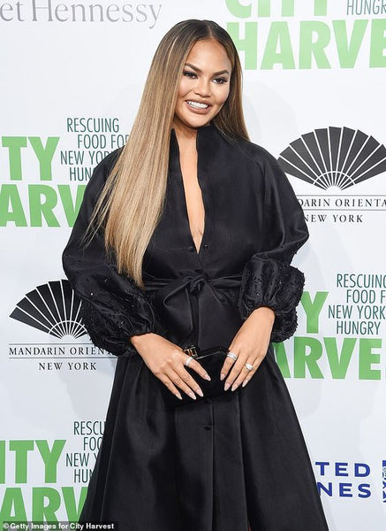 Chrissy Teigen with long tresses at City Harvest's Annual Gala