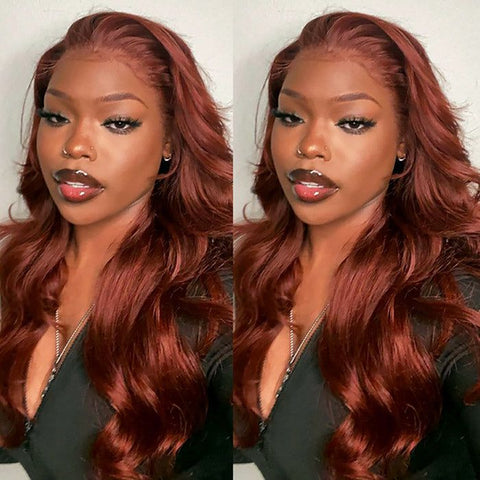 Hair Color 33 Reddish Brown Body Wave Wig