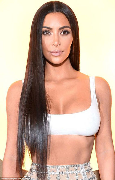 Kim Kardashian- Long black middle part hair