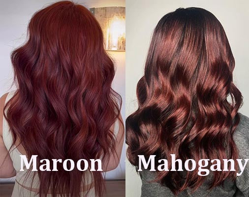 Maroon VS Mahogany Hair Color
